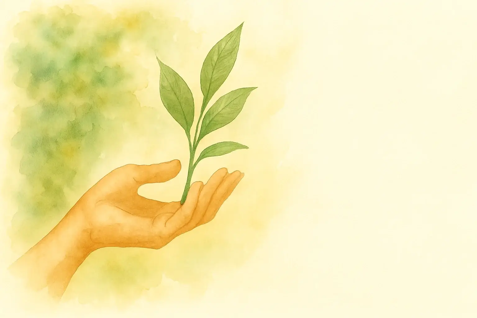 Hand with leaf